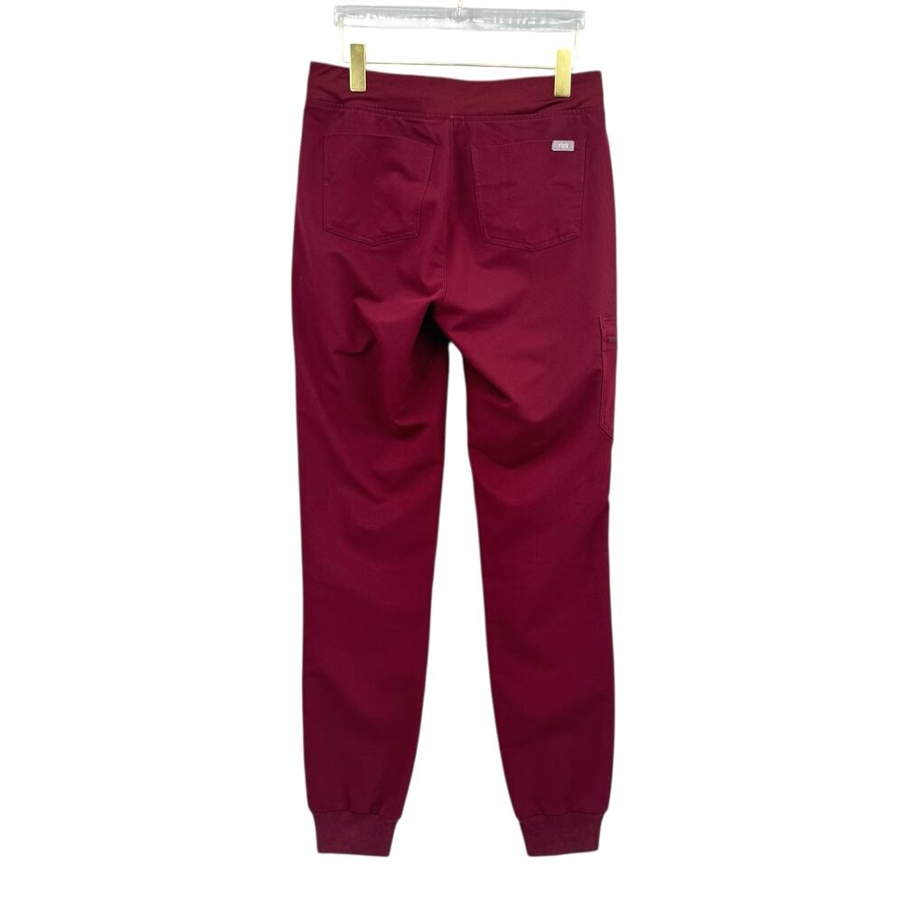 Figs TALL Women's Zamora Burgundy Maroon Mid Rise Jogger Scrub Pants - Picture 2 of 10